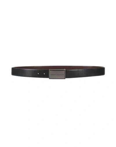 Armani Exchange Man Belt Charcoal Size Onesize Cow Leather In Gray