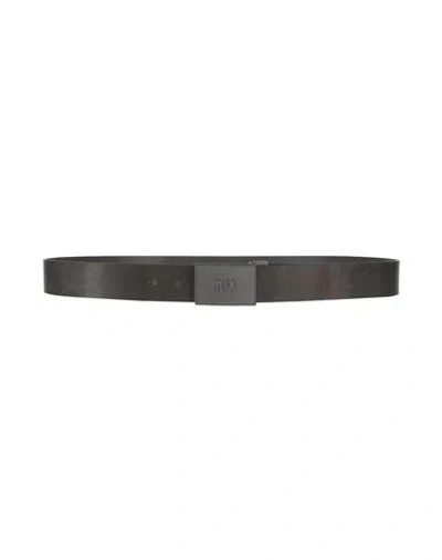 Armani Exchange Man Belt Charcoal Size Onesize Cow Leather In Grey