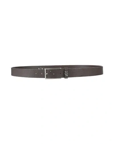 Armani Exchange Man Belt Dark Brown Size Onesize Cow Leather