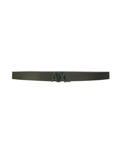 Armani Exchange Man Belt Dark Green Size Onesize Regenerated Leather