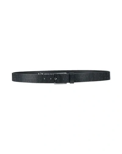 Armani Exchange Man Belt Midnight Blue Size Onesize Cow Leather