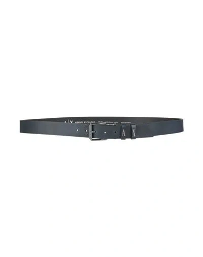 Armani Exchange Man Belt Midnight Blue Size Onesize Cow Leather