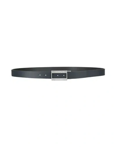 Armani Exchange Man Belt Midnight Blue Size Onesize Cow Leather, Regenerated Leather