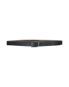 Armani Exchange Man Belt Midnight Blue Size Onesize Regenerated Leather, Cow Leather In Black
