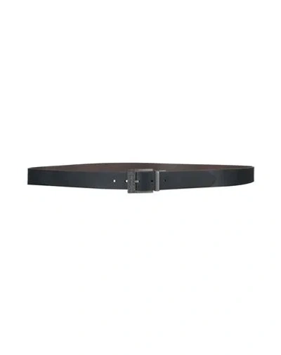 Armani Exchange Man Belt Midnight Blue Size Onesize Regenerated Leather, Cow Leather