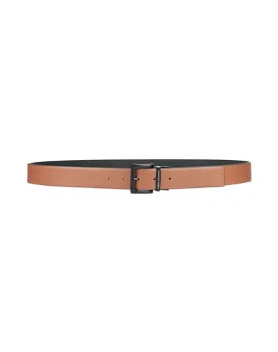 Armani Exchange Man Belt Tan Size Onesize Polyester, Cotton, Polyurethane In Brown