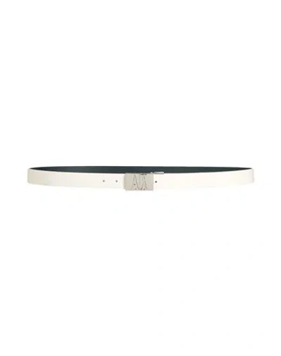 Armani Exchange Man Belt White Size Onesize Leather In White