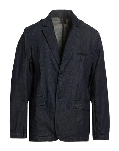 Armani Exchange Man Blazer Blue Size 42 Cotton, Linen
