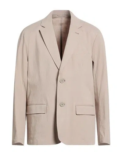 Armani Exchange Man Blazer Khaki Size 40 Cotton, Elastane In Neutral