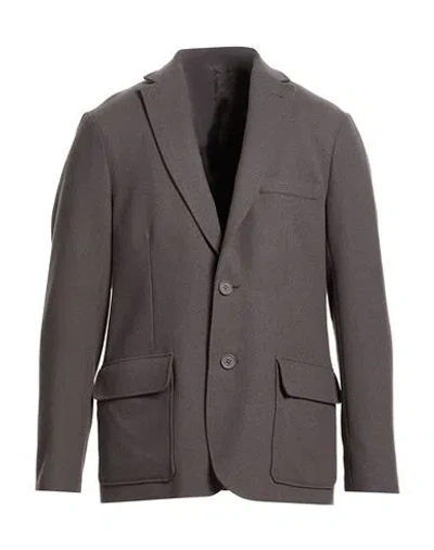 Armani Exchange Man Blazer Taupe Size 38 Virgin Wool, Polyester, Acrylic, Polyamide, Viscose In Gray