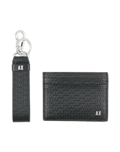 Armani Exchange Man Cardholder Black Size - Cow Leather, Zinc