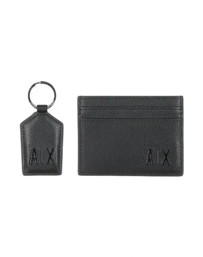 Armani Exchange Man Cardholder Black Size - Regenerated Leather, Polyester, Zinc