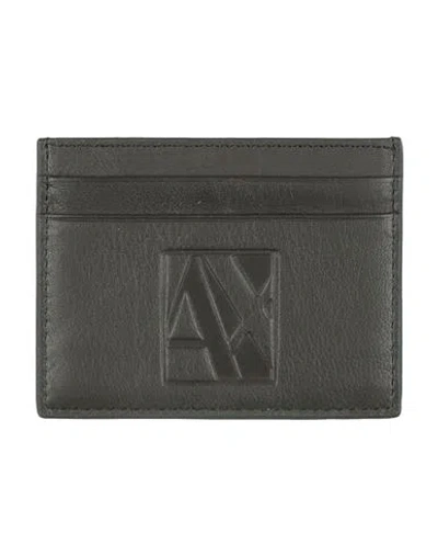 Armani Exchange Man Cardholder Dark Brown Size - Ovine Leather