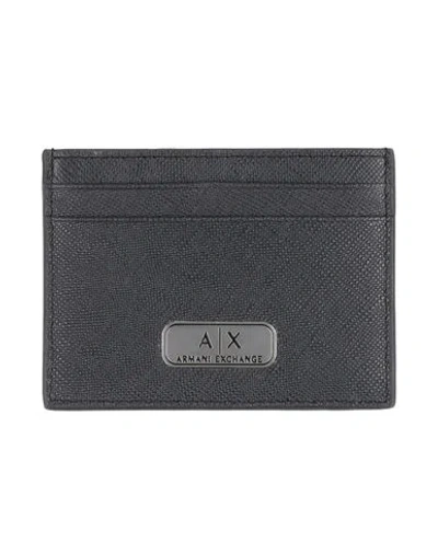 Armani Exchange Man Cardholder Grey Size - Cow Leather In Gray