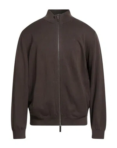 Armani Exchange Man Cardigan Military Green Size S Cotton In Brown