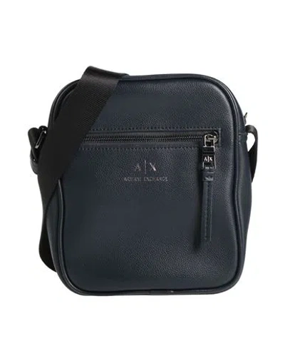 Armani Exchange Man Cross-body Bag Midnight Blue Size - Polyester, Polyurethane