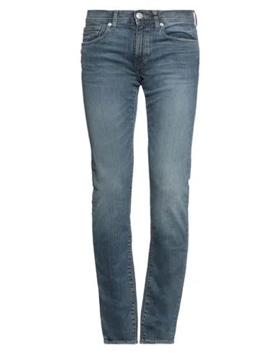 Armani Exchange Man Denim Pants Blue Size 32 Cotton, Elastane