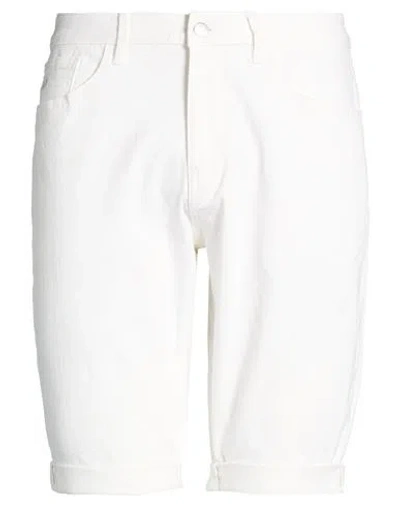 Armani Exchange Man Denim Shorts White Size 34 Cotton, Elastane In Multi