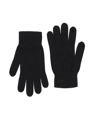 Armani Exchange Man Gloves Black Size S/m Wool, Acrylic