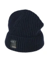 Armani Exchange Man Hat Midnight Blue Size Onesize Wool, Polyamide In Blue