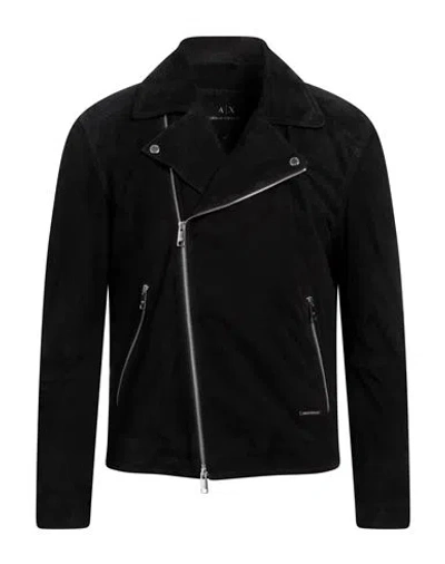Armani Exchange Man Jacket Black Size L Goat Skin