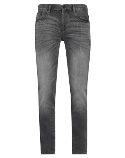 Armani Exchange Man Jeans Grey Size 30 Cotton, Elastane, Cow Leather