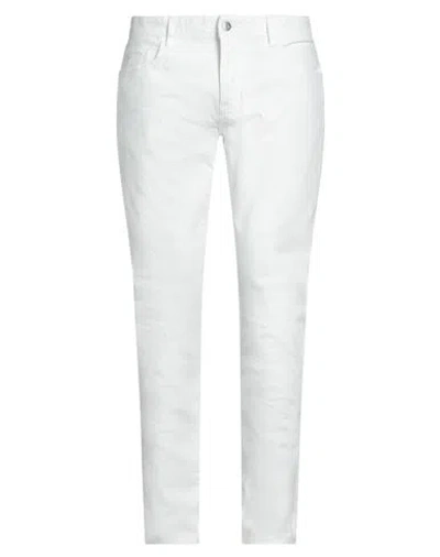 Armani Exchange Man Jeans White Size 36 Cotton, Elastane