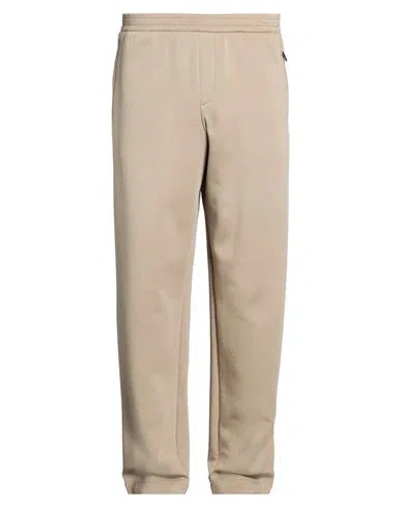 Armani Exchange Logo-plaque Straight-leg Trousers In Neutral
