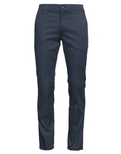 Armani Exchange Man Pants Navy Size 38 Cotton, Elastane In Navy Blue