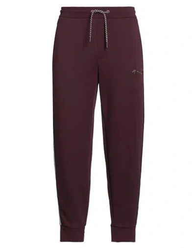 Armani Exchange Man Pants Plum Size L Cotton, Polyester, Elastane In Burgundy