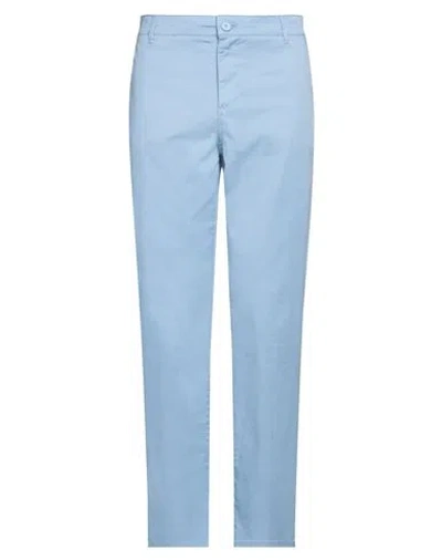 Armani Exchange Man Pants Sky Blue Size 33 Cotton, Elastane