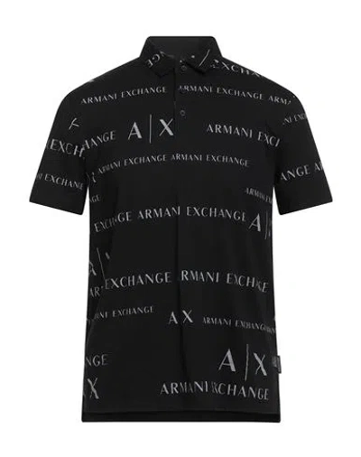 Armani Exchange Man Polo Shirt Black Size L Cotton