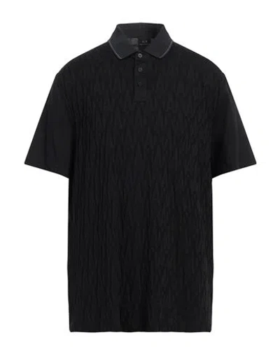 Armani Exchange Man Polo Shirt Black Size L Cotton In Black