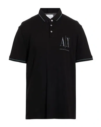 Armani Exchange Man Polo Shirt Black Size M Cotton