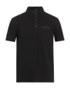 Armani Exchange Man Polo Shirt Black Size S Cotton, Elastane
