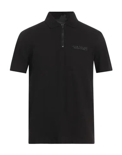 Armani Exchange Man Polo Shirt Black Size S Cotton, Elastane