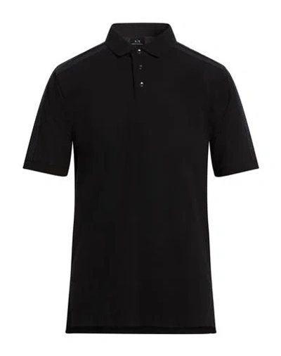Armani Exchange Man Polo Shirt Black Size M Polyamide, Polyester, Elastane