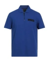 Armani Exchange Man Polo Shirt Blue Size M Cotton, Elastane In Blue
