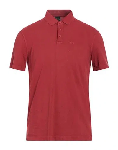 Armani Exchange Man Polo Shirt Brick Size M Cotton In Red