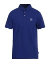 Armani Exchange Man Polo Shirt Bright Blue Size S Cotton, Elastane, Polyester