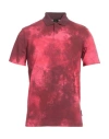 Armani Exchange Man Polo Shirt Burgundy Size L Cotton, Elastane In Red