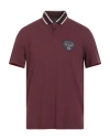 Armani Exchange Man Polo Shirt Burgundy Size L Cotton, Elastane In Red