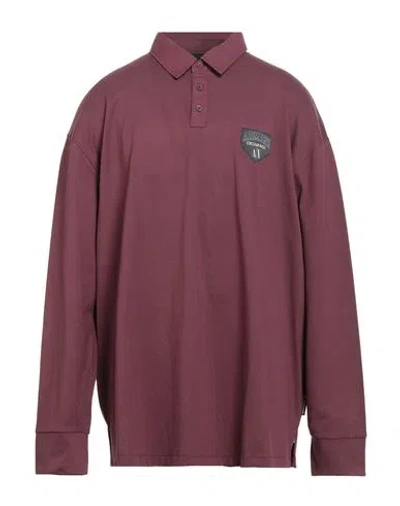 Armani Exchange Man Polo Shirt Burgundy Size L Cotton In Red