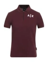 Armani Exchange Man Polo Shirt Burgundy Size M Cotton In Red