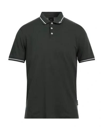 Armani Exchange Man Polo Shirt Dark Green Size L Cotton