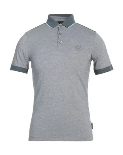 Armani Exchange Man Polo Shirt Grey Size Xs Cotton, Elastane