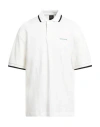 Armani Exchange Man Polo Shirt Ivory Size L Cotton In White