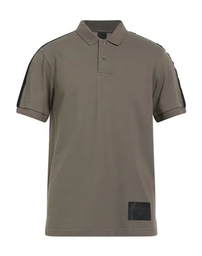 Armani Exchange Man Polo Shirt Khaki Size L Cotton In Brown