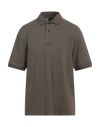 Armani Exchange Man Polo Shirt Khaki Size M Cotton In Beige