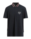 Armani Exchange Man Polo Shirt Midnight Blue Size L Cotton, Elastane In Blue